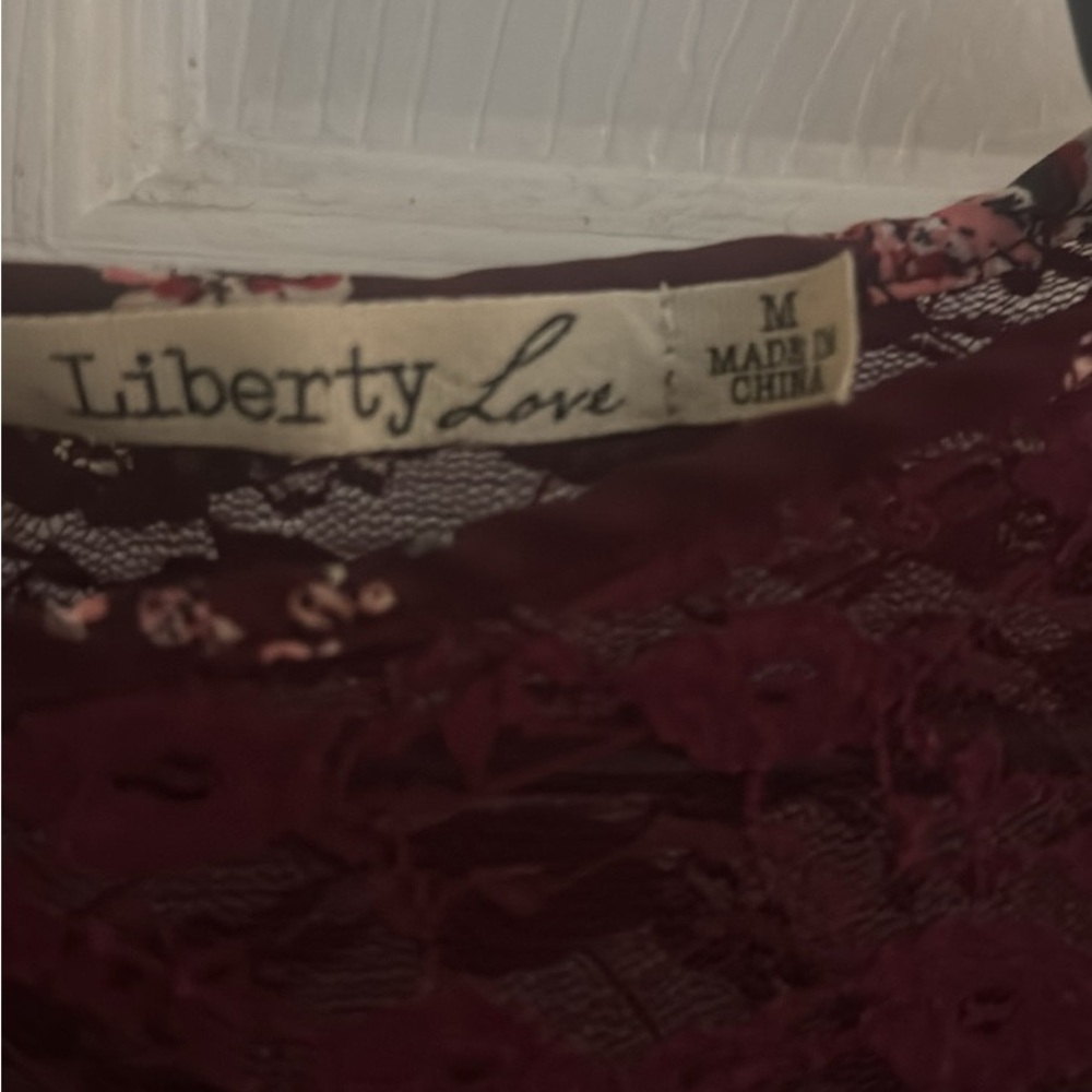 Liberty Love Burgundy Lace Top